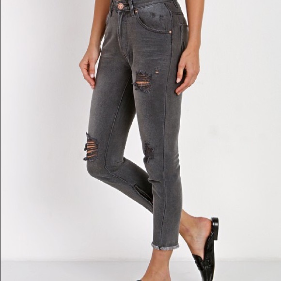 One Teaspoon Denim - One X OneTeaspoon NWT black distressed zip denim